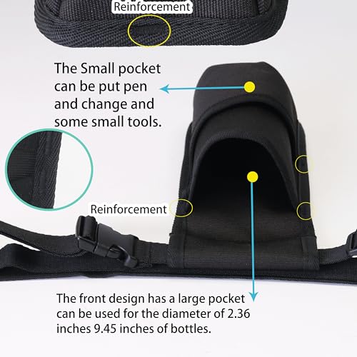 Tuhaoge Massage Oil Holster Bag with Adjustable Belt - Black