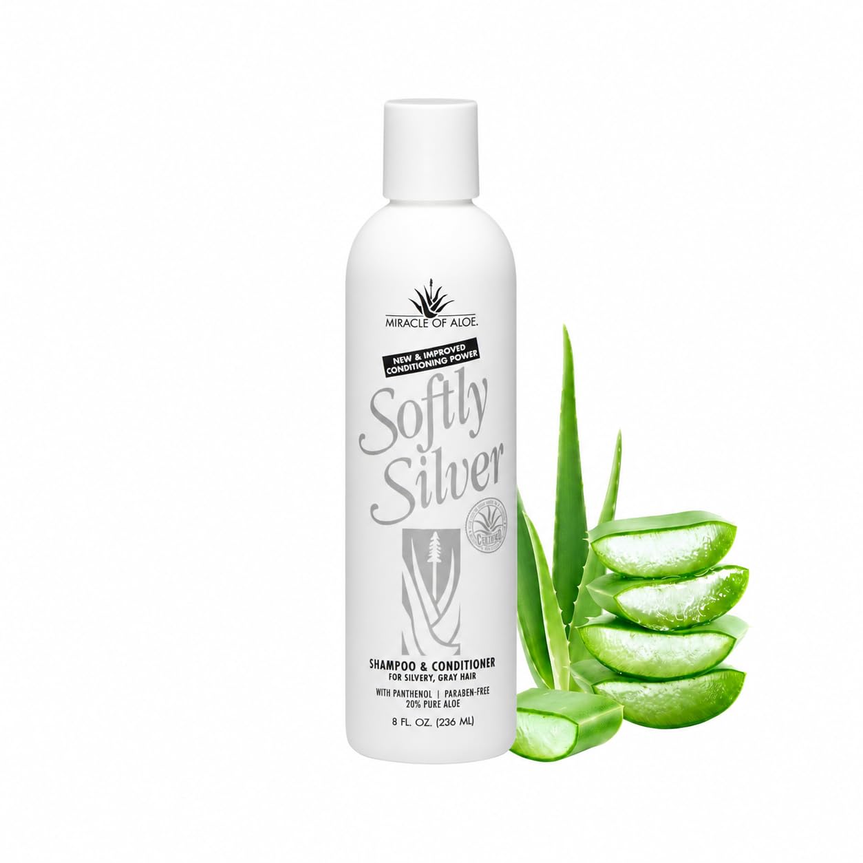 Silver Shampoo for Gray Hair - 2-in-1 Purple Restorative Wash with Panthenol & Aloe | Adds Luster & Bounce