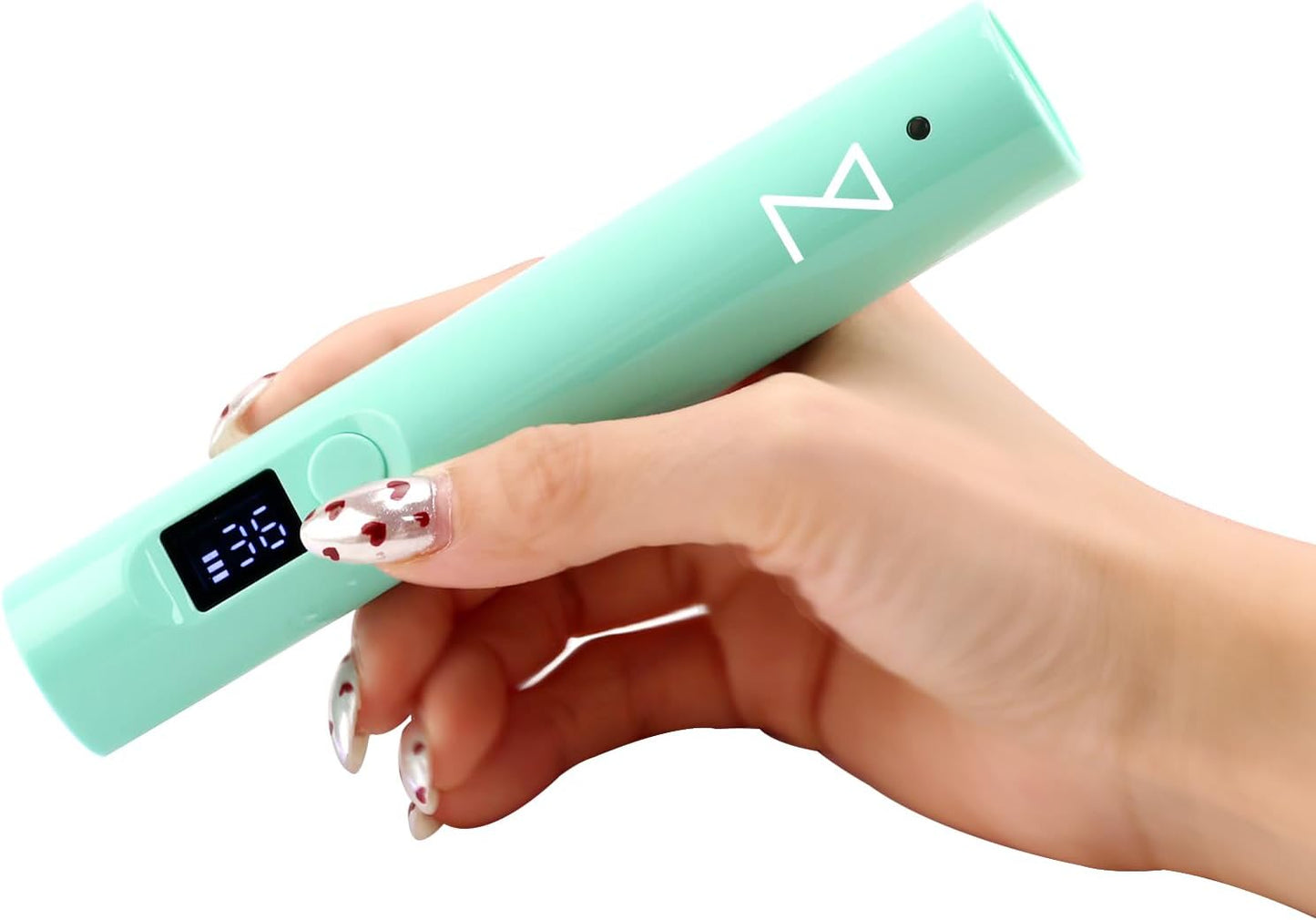 GlamCure GO Nail Flash Cure Lamp - LED & UV Light with Focus Beam Technology | Portable Touch Screen (Teal)