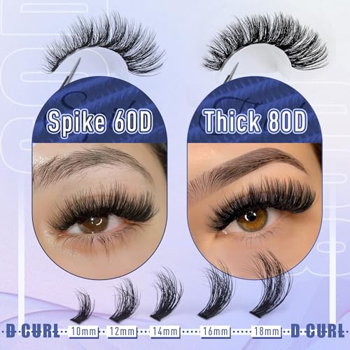TOOCHUNAG DIY Lash Extension Kit - 280Pcs Fluffy 60D+80D Cluster Lashes