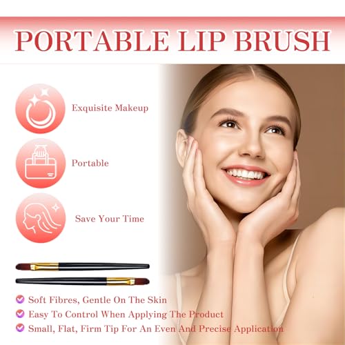 FantasyDay Disposable Lip Brushes Set 100pcs #5 – Mini Lip Applicator Wands, Portable Lip Gloss Applicator