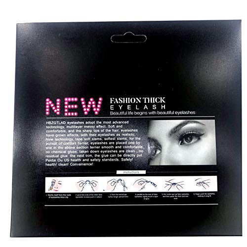 HBZGTLAD MDF-10 6 Pairs Natural Faux Mink 3D False Eyelashes Pack