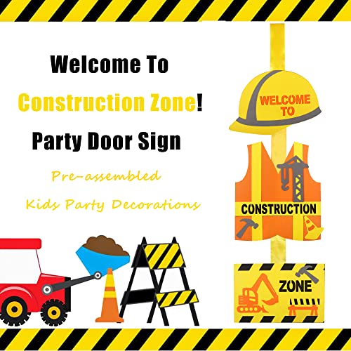 Construction Zone Door Sign - Kids Birthday Party Decoration