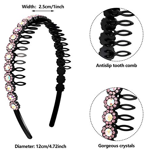 6 Pack Crystal Headbands for Women - Chic Flower Style Hair Accessories