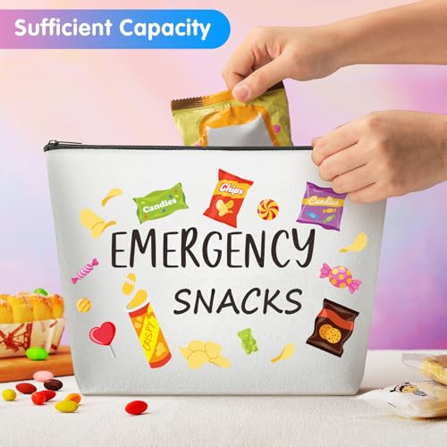 Reginary 12 Pcs Funny Makeup & Emergency Snack Bags - Colorful Snack Pouch for Women