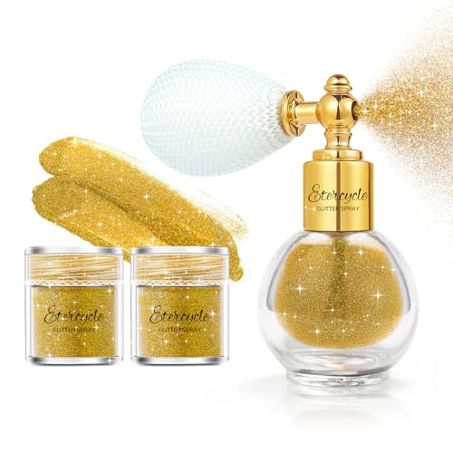 Etercycle Gold Glitter Spray for Face & Body - Fine Shimmer Powder