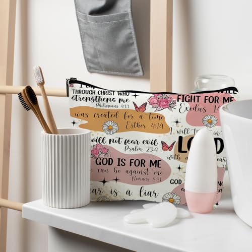 Bible Verse Scripture Makeup Bag - Christian Gift for Women