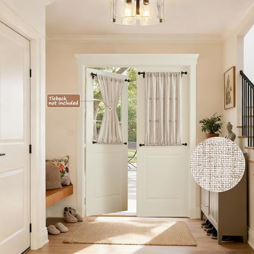 Tollpiz Semi-Sheer Linen Door Curtain Panel - 25x40" Natural
