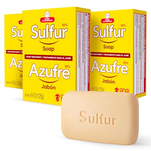Biosulfur Acne Treatment Bar Soap 10% Sulfur - 3-Pack, 4.4 oz
