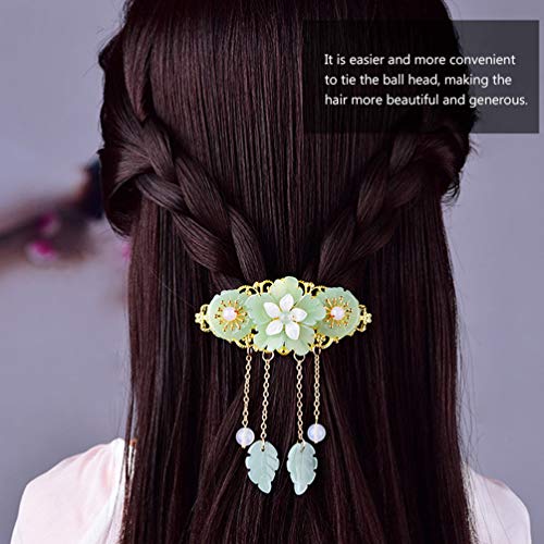 Vintage Glazed Flower Hair Clip for Women - Elegant Barrette for Party & Daily Wear