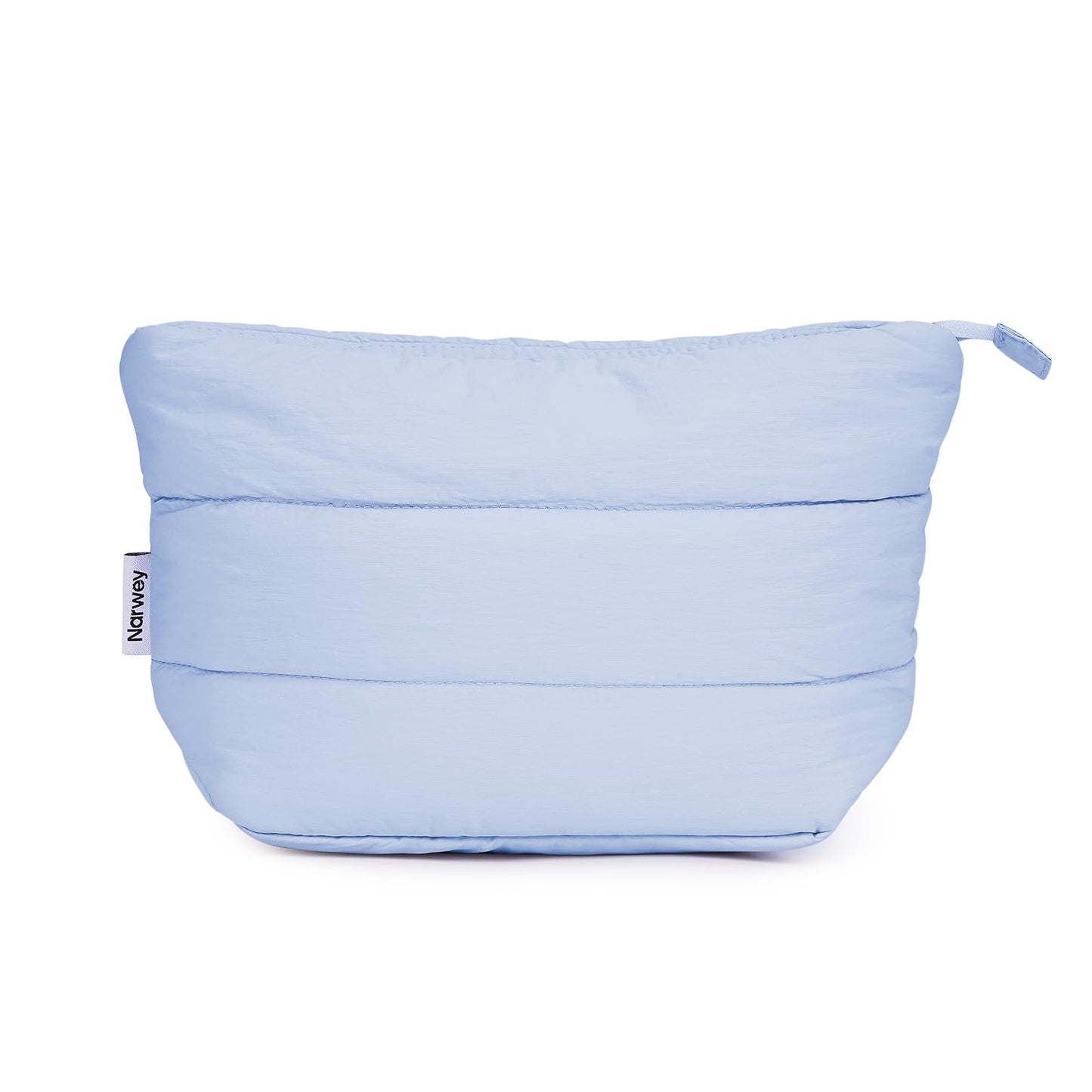 Narwey Travel Makeup Bag for Women Girl, Puffer Makeup Up Organizer Bag Cosmetic Bag, Puffy Cute Makeup Pouch Purse, Travel Toiletry Bag (Blue)