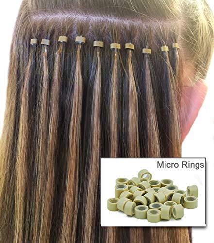 GOTDYA 5mm Silicone-Lined Micro Rings for Hair Extensions - 2500pcs Multi-Color