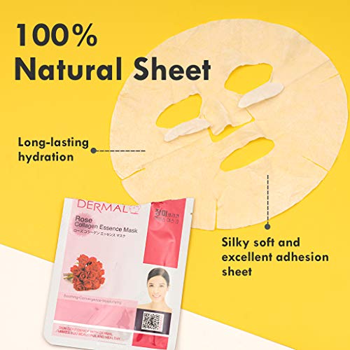 DERMAL 16-Set Korean Sheet Mask Variety Pack with 16 Different Formulas - Type B