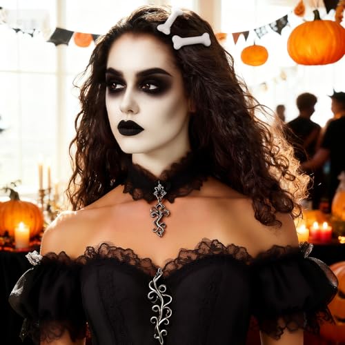 YGDZ 6PCS Bone Hair Clips Set - Cute Gothic Hair Accessories for Halloween & Cosplay