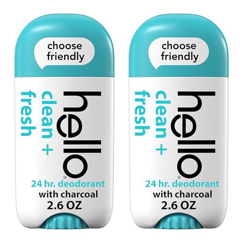 hello Clean + Fresh Aluminum-Free Deodorant - 72-Hour Shea Butter Stick (2 Pack)