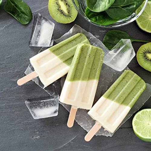 200 Wooden Popsicle Sticks & Clear Bags for DIY Ice Cream Making