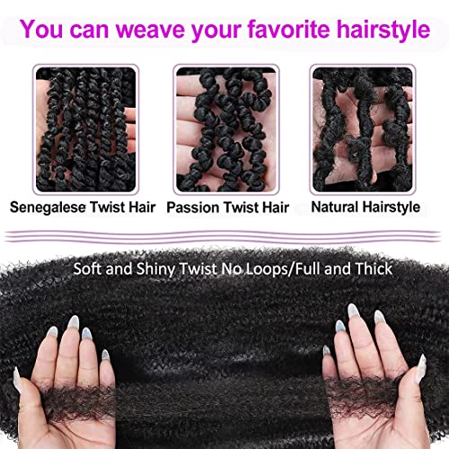 KEPBEAY 12 Inch Afro Twist Crochet Braiding Hair - 6 Packs, 1B#