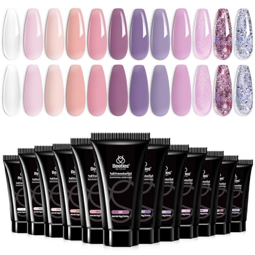 Beetles 2-12 Pcs Blackberry Glaze Poly Nail Gel Kit - 12 Colors