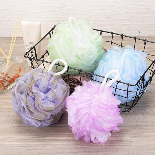 Tbestmax 4 Pack Bath Sponge Loofah Body Scrubber Exfoliator