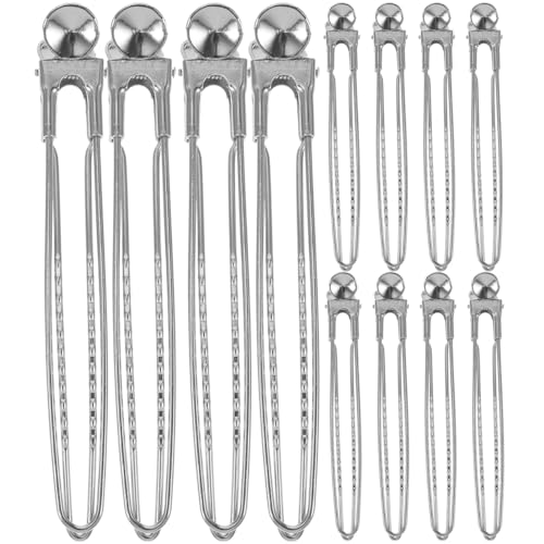 Lurrose 12-Piece Stainless Steel Hair Sectioning Clips for Styling