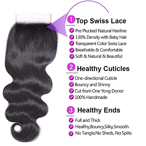 UDesire 12A Brazilian Body Wave Human Hair Bundles with 13x4 Lace Frontal