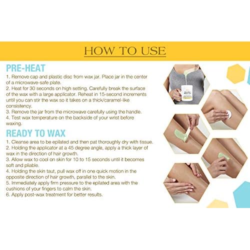 GiGi Brazilian Bikini Wax Microwave Kit - Hard Wax for Sensitive Skin, Face & Body Hair Removal, No Strips Needed, Easy At-Home Waxing Kit