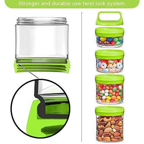 SELEWARE Stackable Snack Containers – 4-Piece BPA-Free Storage Set