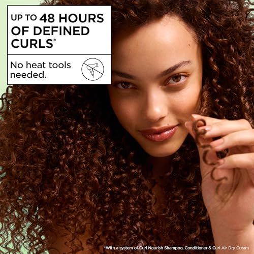 Garnier Fructis Curl Nourish Conditioner 12 Fl Oz (Pack of 3) - Sulfate Free, Vegan, Coconut Oil & Plant Protein