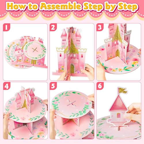 Princess Themed 3-Tier Cupcake Stand for Birthday Parties