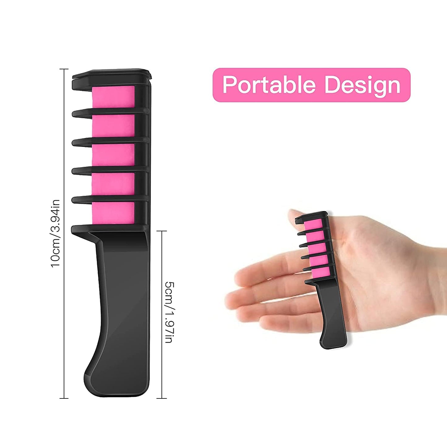 Hair Chalk Comb Set for Kids - Temporary Bright Washable Color Dye | 5 Pink + 5 Blue, Perfect for Birthday & Halloween Gifts