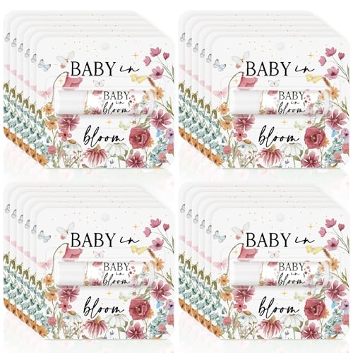 24 Pcs Baby in Bloom Lip Balm Party Favors - Floral Baby Shower Gifts
