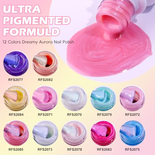 Noirwhite Chameleon Gel Nail Polish Set - 12 Trendy Neon Glitter Colors, DIY Manicure Kit