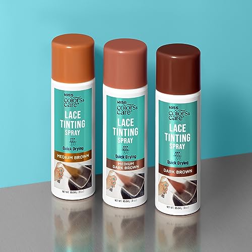 KISS Colors & Care Quick Dry Lace Tinting Spray - Dark Brown, 3 oz