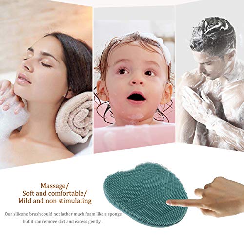 HOMMIESAFE Eucalyptus Green Silicone Shower Brush - Exfoliating Body Scrubber & Skin Massage