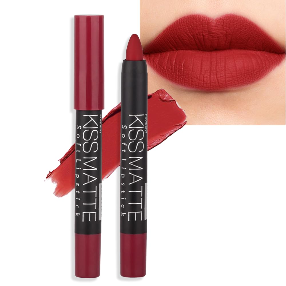 Matte Lipstick - Long-Lasting Velvet Lip Crayon with Waterproof Formula | Smooth Lightweight Lip Color, 08
