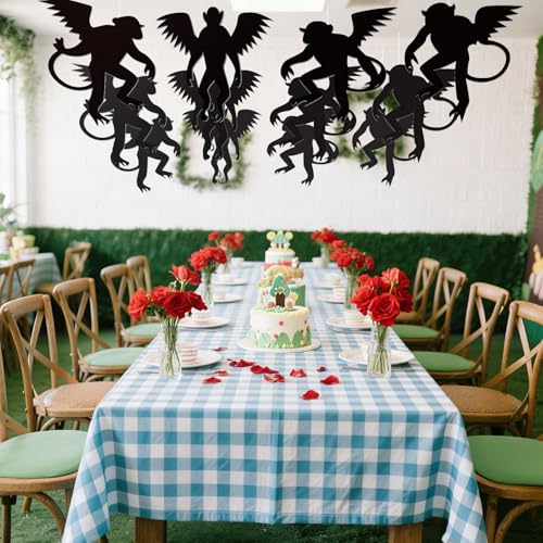 Wizard Hanging Monkey Decorations - 12 Pcs Black Garland for Parties