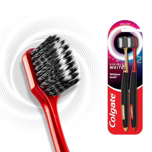 Colgate Visible White O2 Manual Toothbrush Set - 2 Ultra Soft Brushes