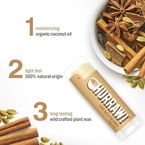 Hurraw! Organic Chai Spice Lip Balm 3-Pack Vegan Natural Moisturizer