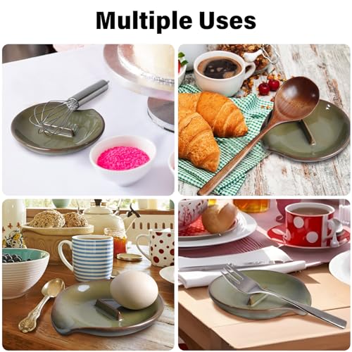 Ceramic Egg Cracker Spoon Holder - Heat Resistant Kitchen Utensil Rest
