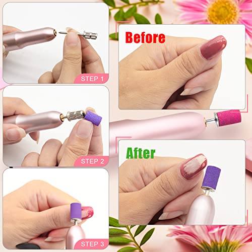 100 Pcs 150 Grit Nail Sanding Bands with Drill Bit Set