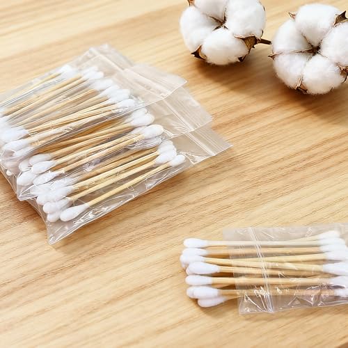 1000 PCS Travel Size Round Tip Cotton Swabs - Individually Wrapped