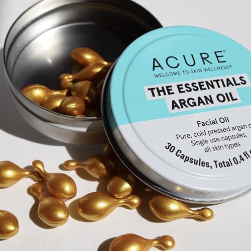 Acure Organic Argan Oil Single-Use Capsules, Travel-Friendly Skincare