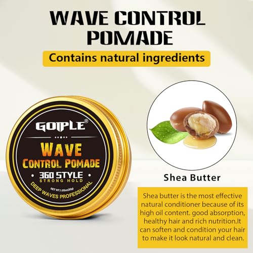 Wave Pomade Shampoo Bar with Wooden Holder for Men - Strong Hold & Easy Wash
