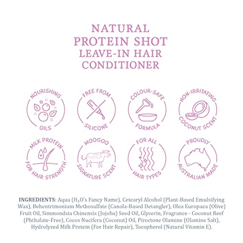 MooGoo 1oz Protein Leave-In Conditioner for Dry & Damaged Hair - Natural Hydrating Hair Treatment, Paraben-Free, Cruelty-Free