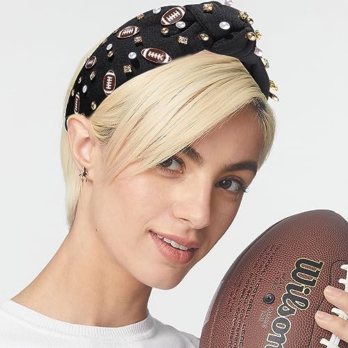 Black Football Headband for Football Mom Sports Hair Accessories Gift