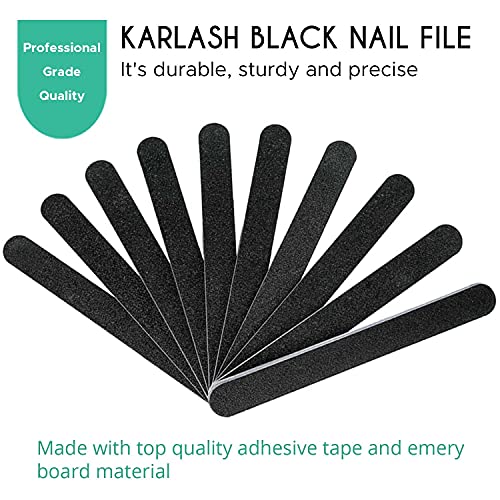 Karlash 10 PCS Double Sided Nail Files - Professional Grit for Gel & Acrylic Nails