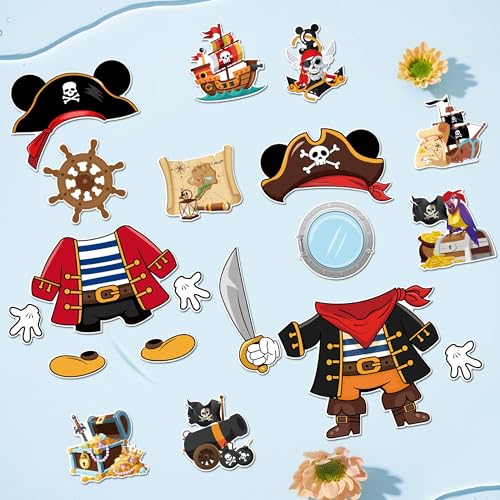 19 Pcs Pirate Cruise Door Decorations Set - Fun Magnetic Decor