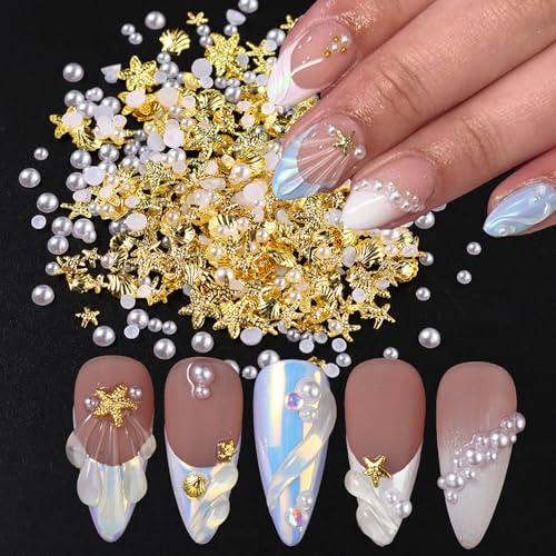 100 Pcs Starfish Nail Charms - Ocean Style Nail Art Gems