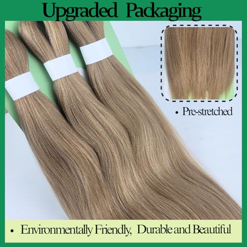 Ash Brown Blonde Braiding Hair 26 Inch Pre-Stretched for Box Braids