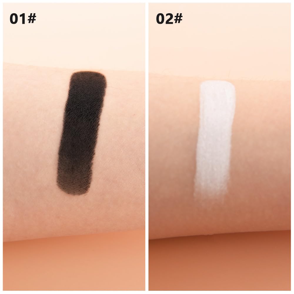 HHLTOH 2Pcs Black White Matte Lipstick Combo Set for Women, Twist Up Cream Lip Art Stick for Halloween Cosplay Goth Stage Party Makeup, Labial para fiesta de disfraces